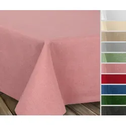 Beautex Tischdecke Fleckenabweisende bügelfreie Tischdecke mit Lotuseffekt, Leinenoptik (1-tlg) rosa Eckig | 130 cm x 130 cm