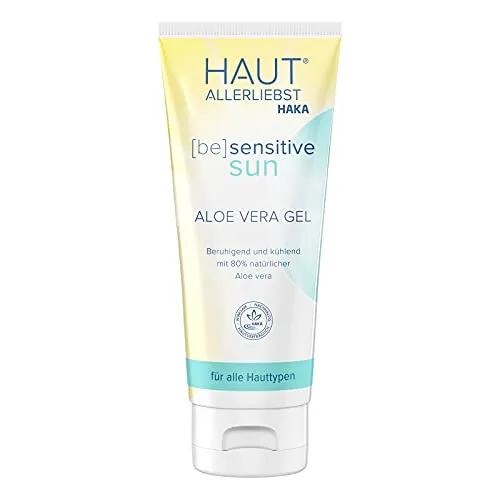 HAKA Aloe Vera Gel, 100 ml, regenerierendes After-Sun-Gel, 80% Bio-Aloe, beruhigend & kühlend, spendet intensive Feuchtigkeit, Panthenol unterstützt Heilung, Hamamelis lindert Rötungen, vegan