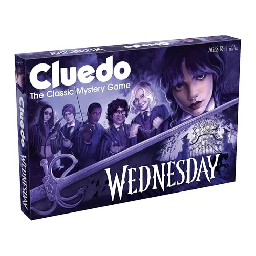 Winning Moves Wednesday Cluedo klassisches Brettspiel, perfekt für 2-6 Spieler und ein tolles Geschenk für Fans ab 12 Jahren