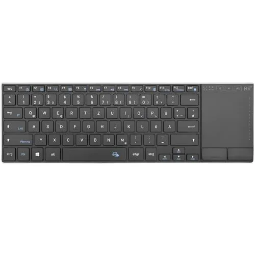 Rii Kabellose Tastatur mit Touchpad – Flexibles Wireless Keyboard für Büro und Home Office - Tastaturen & Keypads mit 2.4G und Bluetooth Verbindung, großem Touchpad und geräuschlosem Tastenfeld für ungestörtes Arbeiten und Lernen.