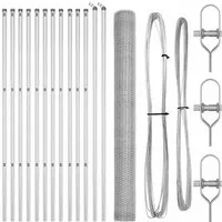 vidaXL Zaun mit Pfosten Silber 1.6 x 25 m - Gartenzäune aus PVC-beschichtetem Stahl, wetterfest und rostbeständig, ideal für eine stilvolle Abgrenzung und Sicherheit deiner Haustiere.