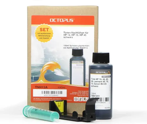 Tinten Nachfüllset für HP 14, HP 15, HP 45 schwarz in schwarz von Octopus Concept GmbH