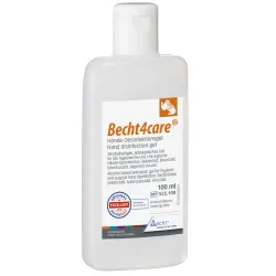 Alfred Becht GmbH Becht4care® Alkoholisches Händedesinfektiongel, Alkoholhaltiges, antiseptisches Gel für die hygienische Händedesinfektion, 100 ml - Flasche 525.100