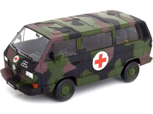 KK-Scale KKDC180969S - Volks. T3 Bus German Army Ambulance Camouflage 1987 - maßstab 1/18 - Sammlerstück Miniatur