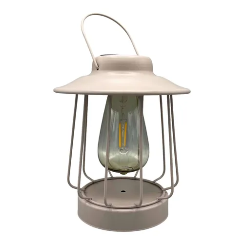 Coen Bakker Solar Tischleuchte Laterne altrosa 16x18cm Retro-Optik Filament LED