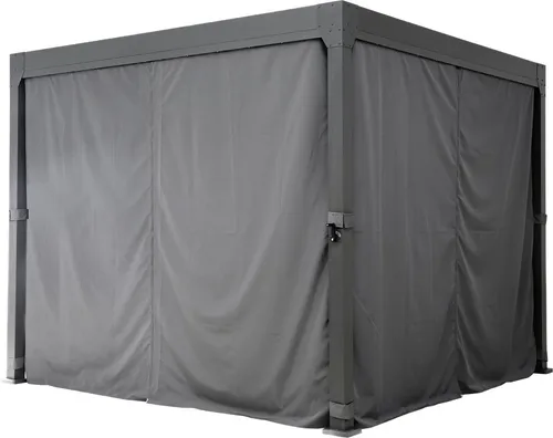 KONIFERA Pavillonseitenteil grau (anthrazit) 300cm - Zubehör für Pavillons, witterungsbeständig und abnehmbar, ideal für den Pavillon »Palma« 300x300 cm, mit praktischer Klettverschluss-Befestigung.