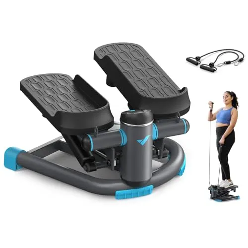 MERACH Mini Stepper Fitness 2 in 1 mit LCD-Display und Widerstandsbändern