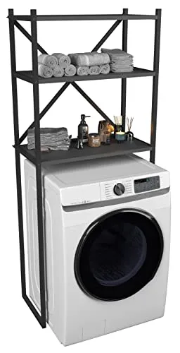 VCM Metall Überbauschrank für Waschmaschine | Insasi Schwarz