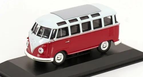 Minichamps VW T1 Samba Bus 1963 in Dunkelrot/Lichtgrau