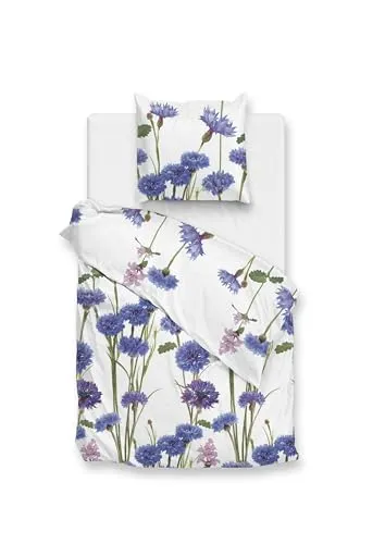 ZO HOME Bettwäsche ZO!Home, 2-teilig mit blauen Kornblumen