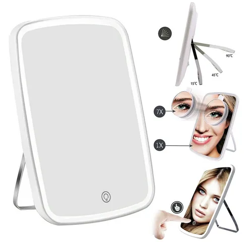 Mucola Schminkspiegel Schminkspiegel Kosmetikspiegel Make-up LED 7 Fach Vergrößerungsspiegel (Stück, 1-St., Premium-Schminkspiegel), LED Beleuchtung