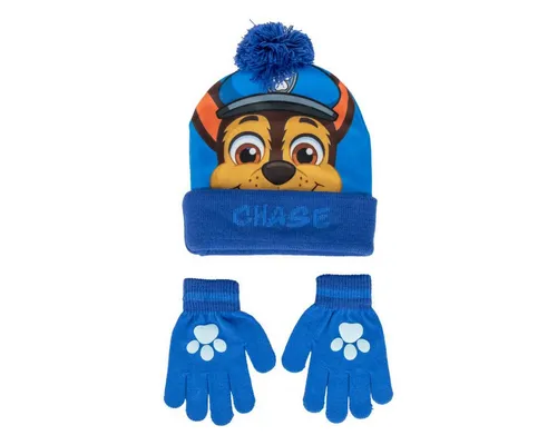 Cerda Bommelmütze Paw Patrol 2er Set Kinder Winter Accessoire Mütze Handschuh