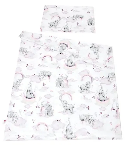 BabyLux Babybettwäsche BABYLUX Kinderbettwäsche 2 Tlg. 90 x 120 cm Bettwäsche Bettbezug Kind, 125. Elefanten Rosa