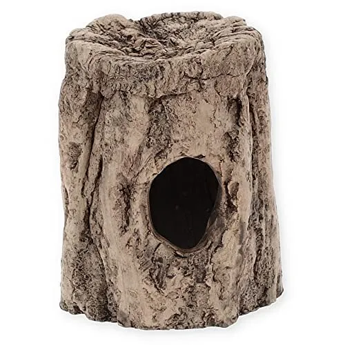 GarPet Aquariumdeko Baumstumpf Gr. L Aquarium Dekoration Versteck Ablaichhöhle Krebshöhle Welshöhle Fischhöhle Ton Braun