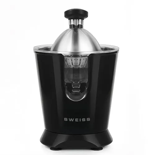 SWEISS ZEST9 Elektrische Zitruspresse – Professionelle Saftgewinnung in Schwarz