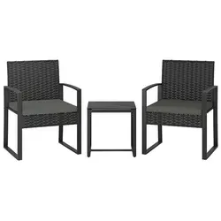 Kleine Balkonmöbelgarnitur aus PE-Rattan