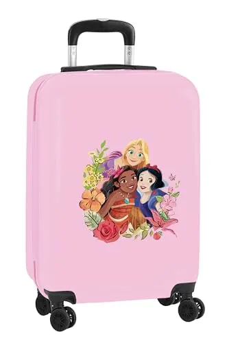 Disney Princess Kabinenkoffer 20'' Rosa - Koffer für die Kabine in Rosa mit Disney Princess Design, ausgestattet mit doppelten 360º drehbaren Rädern und Sicherheitsverschluss, ideal für kleine Reisende.