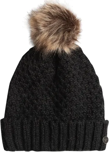 Roxy Blizzard - Mütze mit Krempe für Frauen - Skimützen aus diagonalem Acryl-Zopfstrick, umgeschlagene Passform und kuscheliges Polarfleecefutter für warme Ohren. Ideal für stilvolle Tage im Schnee.
