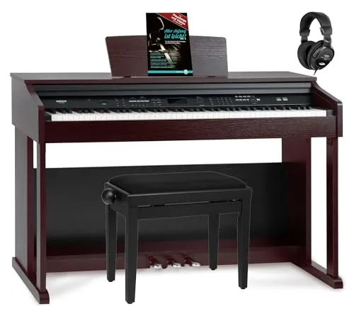 FunKey DP-2688A BM Digitalpiano Set - 88 Hammertasten mit Anschlagsdynamik, 128 Sounds und Begleitautomatik, inkl. Pianobank, Kopfhörer und Klavierschule – ideal für Einsteiger und Fortgeschrittene.