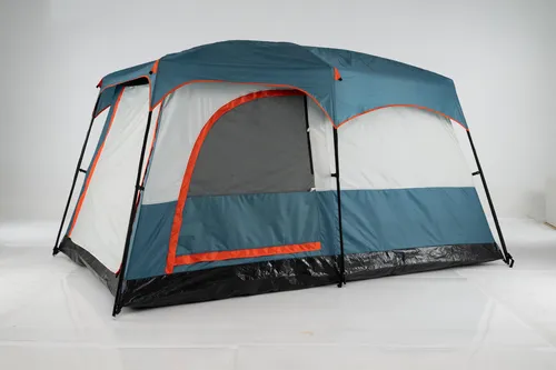 COSTWAY Zelt für 4-6 Personen, Campingzelt mit eingenähtem Zeltboden, Tragetasche, Vorzelt & 2-Raum-Trennwand, großes Tunnelzelt, Familienzelt, Blau