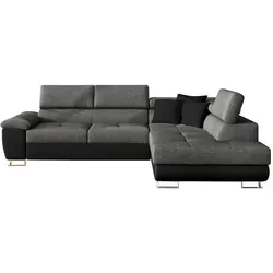 Mirjan24 Ecksofa Dunkelgrau
