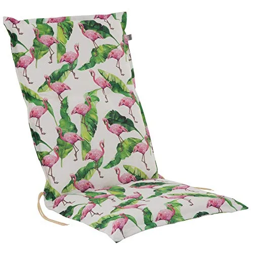 PATIO Stuhlauflage Niedriglehner Malaysia Niedrig 100 x 46 cm Sitzkissen mit Rückenlehne bunt Flaming
