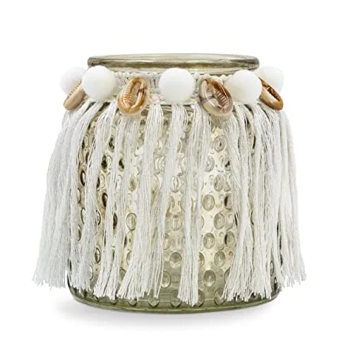 Blümelhuber Windlicht - Maritimes Teelicht mit Muscheln - Boho Windlichter für Drinnen und Draußen - Boho Hochzeitsdeko