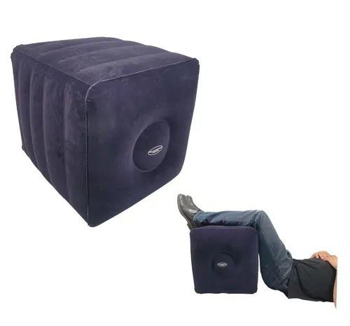 FabaCare Keilkissen Bandscheibenwürfel für Stufenbettlage - Keilkissen zur Unterstützung der Bandscheiben, aufblasbar und in ansprechendem Blau für individuellen Komfort.