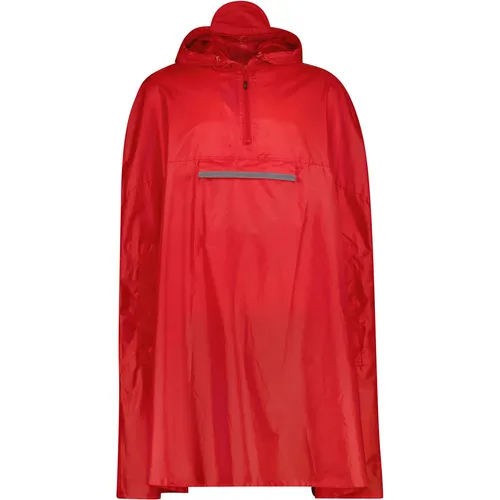 CMP Unisex Cape Rain FIX Hood - Ferrari (C580) M - Funktionsjacke für Outdoor-Aktivitäten, wind- und wasserabweisend mit 5000 mm Wassersäule, verstellbarer Kapuze und PackPocket-Funktion für einfachen Transport.