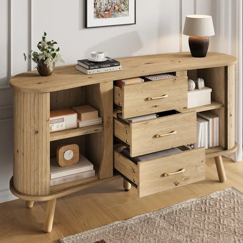 okwish Erbsenförmiger Sideboard Kommode mit Schiebetüren und Schubladen