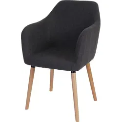 Esszimmerstuhl Vaasa T381 - Retro 50er Jahre Design - Esszimmerstuhl mit hochwertigem Textilbezug in grau und hellen Beinen. Ideal für stilvolle Essbereiche und ausgezeichnet mit dem Mittelstandspreis für soziale Verantwortung.