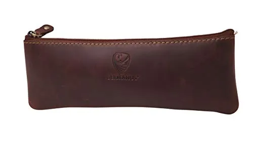 GERMANUS Federmäppchen Leder Colonia (Dunkelbraun)