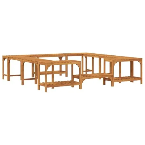 vidaXL Whirlpool-Umrandung Braun 230 x 230 cm aus massivem Akazienholz