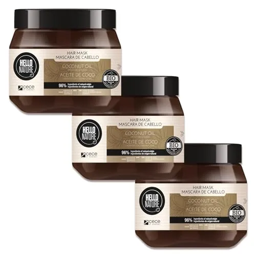 P-Beauty Naturkosmetik Haarmaske mit Kokosöl - Haarkur für trockenes & strapaziertes Haar - Intensive Feuchtigkeit, Repair & Regeneration - Haarpflege für Glanz, Glätte & Geschmeidigkeit (3x250ml)