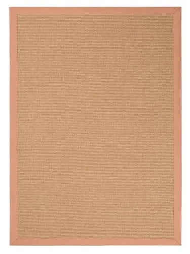 carpetfine Sisalteppich Naturfarbe 160x230 cm - Handgewebt mit Baumwollbordüre - Teppich für Wohnzimmer und Schlafzimmer, aus 80% Jute und 20% Baumwolle, langlebig und pflegeleicht. Rutschfest und ideal für Fußbodenheizung, verleiht er jedem Raum eine behagliche Wohlfühlatmosphäre.