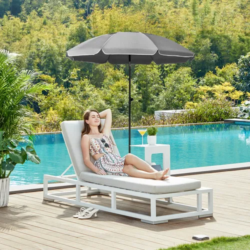 SONGMICS Sonnenschirm, ∅200cm, UPF 50+, tragbar mit Tasche von SONGMICS