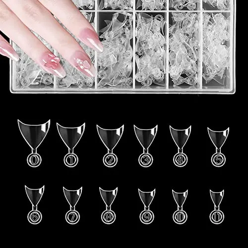 Stück Französisch Kurz Falsche Nagelspitzen, Nägel Tipps für Maniküre Frauen DIY Salon Haus Frauen Nageldesign, 12 Größen Transparent 600