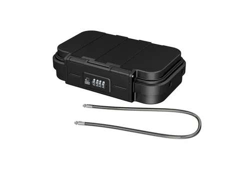 BASI Mobiler Safe - Tragbare Sicherheitsbox mit Zahlenschloss - Sicherheitsbox für Wertsachen, ideal für Reisen und Sport. Mit 4-stelligem Zahlenschloss und abnehmbarem Sicherungskabel. Wasserdicht nach IPX5.