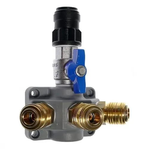 Druckluftverteiler EVASK 22-3, Ø 22 mm Kupplung 3-fach Steckverbinder Kugelhahn