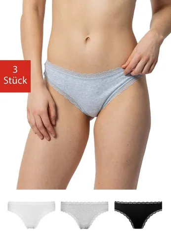 Snocks Tanga Damen mit Spitze aus Bio-Baumwolle 3er Pack - Elegante und bequeme Unterwäsche - Funktionsunterwäsche: Angenehmes Tragegefühl ohne Einschneiden dank sanftem Gummiband und Zwickel aus 100% Bio-Baumwolle für höchsten Komfort und Langlebigkeit.