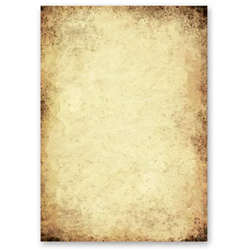 Blatt Briefpapier Antik & History ALTES PAPIER - DIN A4 Format - Paper-Media - Elegantes DIN A4 Briefpapier im antiken Design, ideal für persönliche Briefe oder Einladungen. Professioneller Druck auf 90 g/m² Papier, einseitig bedruckt und perfekt für InkJet- und Laser-Drucker.