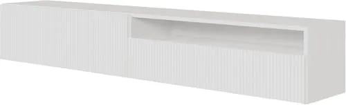 Selsey TV-Schrank VELDIO hängend, 175 cm - Modern und Platzsparend - TV-Halterungen: Eleganter hängender TV-Schrank mit stilvollen Lamellenfronten und praktischem Push-to-Open-System für ein aufgeräumtes Wohnzimmer.