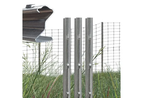 TRUTZHOLM Zaunpfosten Z-Profil 200 cm - 10er Set - Zaunpfosten für stabile Zäune, 200 cm hoch, verzinkt für Witterungsbeständigkeit. Ideal für Wild- und Weidezäune, einfache Montage dank vorgestanzter Haken.