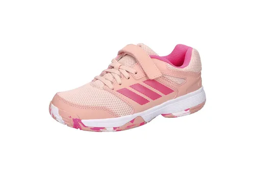 adidas Hallen-Indoorschuhe Speedcourt Velcro für Mädchen – Größe 31,5 (13,5) - Ideal für junge Sportler: Diese Hallenschuhe bieten optimalen Halt und Flexibilität. Die griffige Gummiaußensohle sorgt für besten Grip, während das atmungsaktive Mesh-Obermaterial für Komfort sorgt.