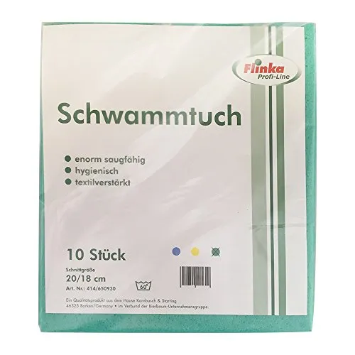Flinka Schwammtuch Schwammtücher 20 x 18 cm Grün (10 Stck. Packung)