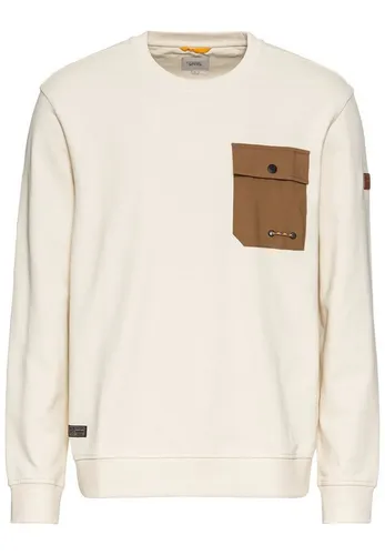 camel active Herren Rundhals Sweatshirt mit Brusttasche Creme - Bequem und Stilvoll - Sweatshirt aus 100% Baumwolle im Regular Fit mit praktischer Brusttasche. Ideal für lässige Outfits und den Alltag.