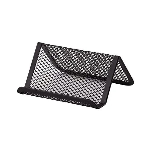 Produktbild D.RECT Visitenkartenhalter aus Metallgeflecht | Metall Mesh | Namenskartenhalter für Büro | Visitenkarten-Display| Schwarz