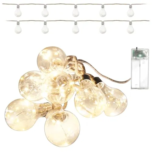 com-four® LED-Lichterkette mit Glühbirnen am Strick - dekorative Innenbeleuchtung für Wohn- und Schlafzimmer - warmweißes Licht für stimmungsvolle Raum- & Festdeko (2,25m - 1x)