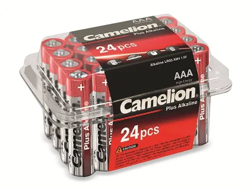 Camelion 11102403 - 24 Stück Plus Alkaline AAA Batterien, 1250 mAh Kapazität, leistungsstark und langlebig für elektronische Alltagsgeräte