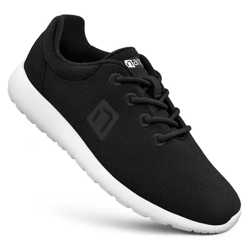 nanga Merinorunner Wool Sneaker - Komfortabler Herren Schuh aus 100% Schurwolle in Schwarz, Größe 45 - Sneaker aus 100% Schurwolle, temperaturregulierend und antibakteriell. Ideal für Freizeit und Office mit flexiblem Komfort und optimalem Halt.